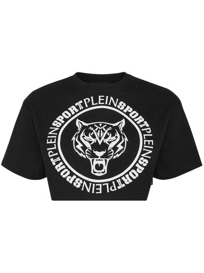 Logo-Print Cropped T-Shirt