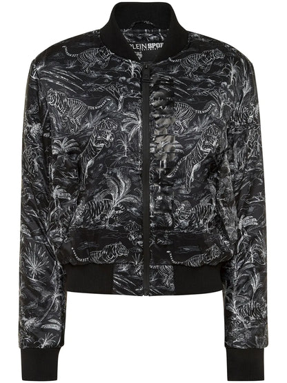 Jungle-Print Bomber Jacket