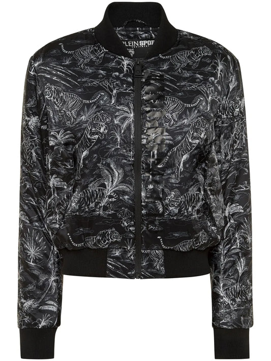 Jungle-Print Bomber Jacket