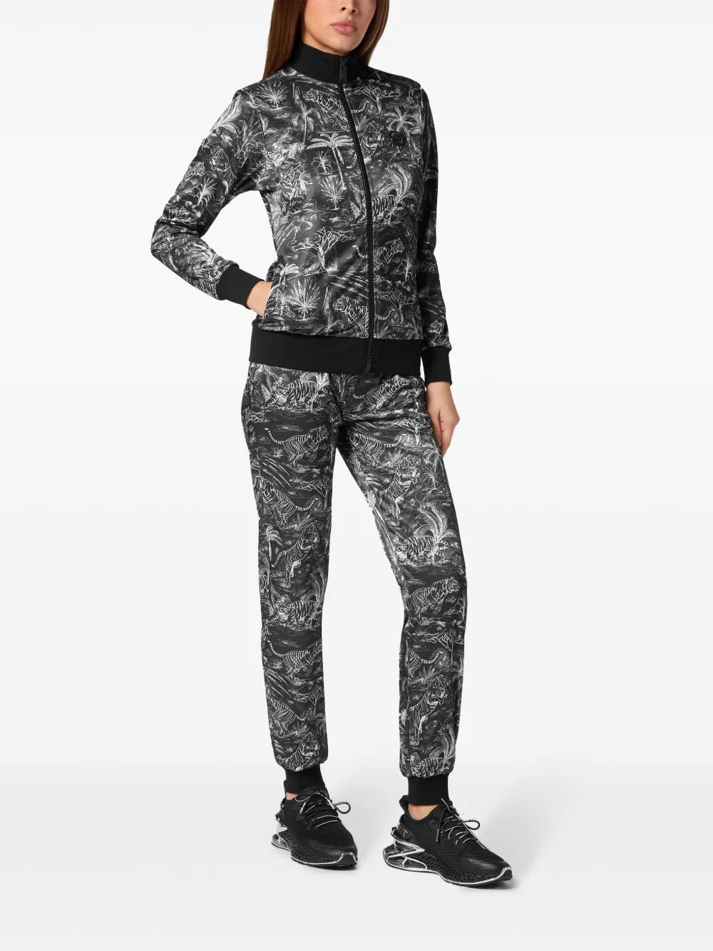 Logo-Plaque Graphic-Print Tracksuit Set