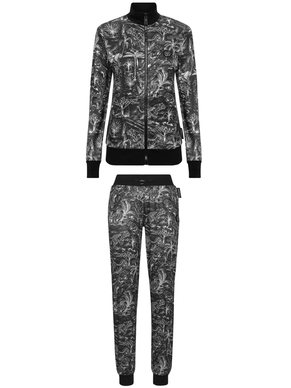 Logo-Plaque Graphic-Print Tracksuit Set