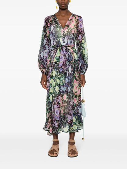 Floral-Print Silk Maxi Dress