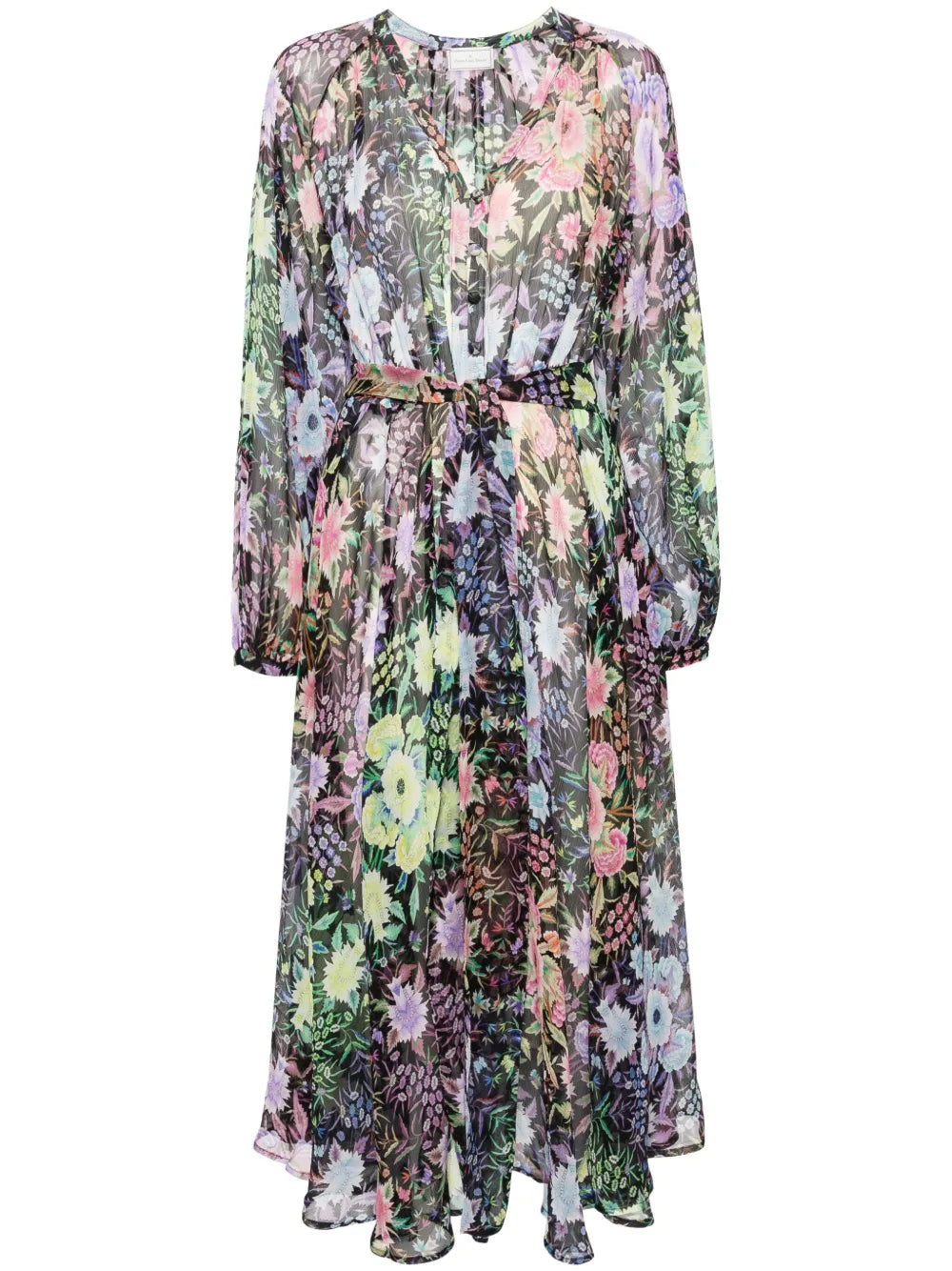 Floral-Print Silk Maxi Dress
