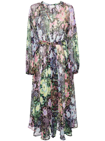 Floral-Print Silk Maxi Dress