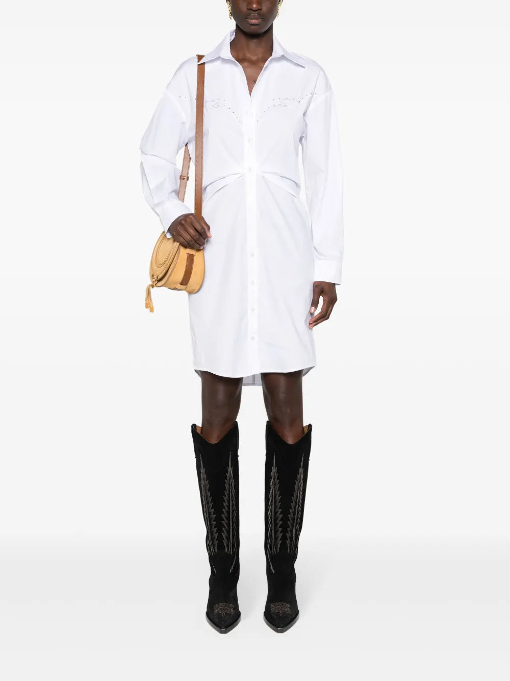 Eyelet-Detail Cotton Shirtdress