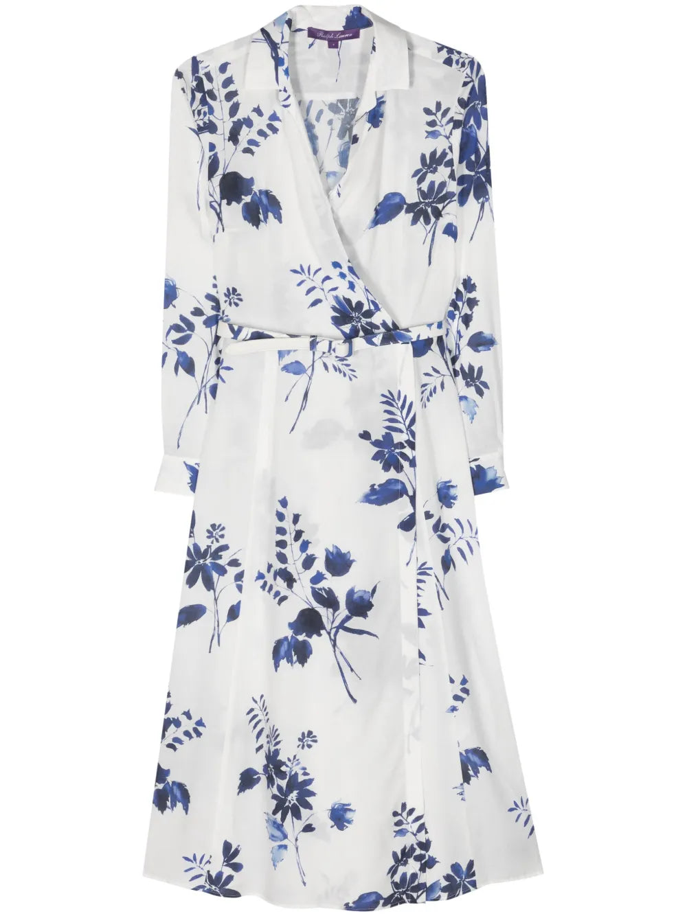 Floral-Print Wrap Midi Dress