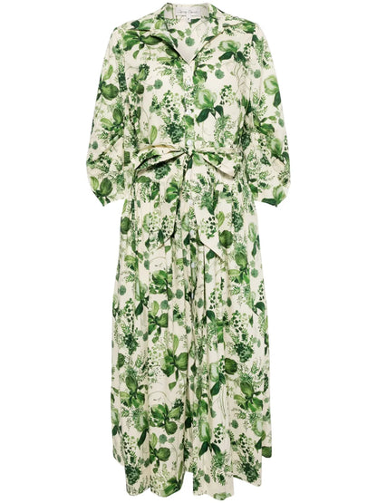Raya Botanical-Print Cotton Dress