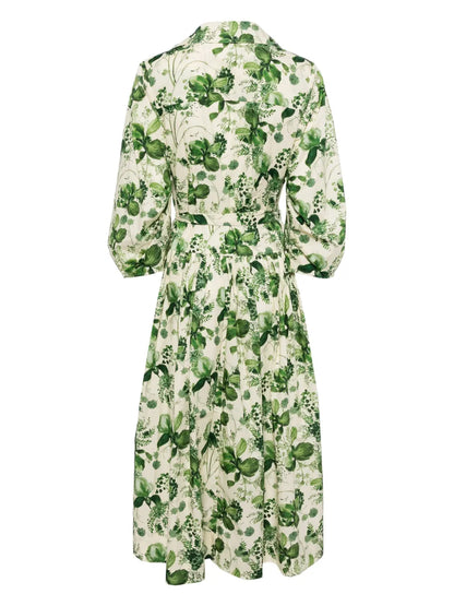 Raya Botanical-Print Cotton Dress