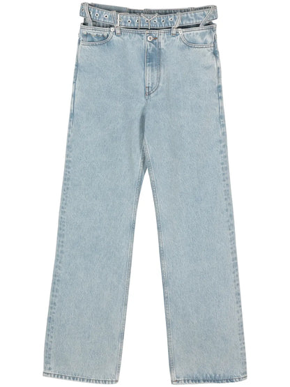 Belted Wide-Leg Jeans
