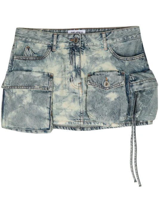 Fay Bleach-Wash Mini Skirt