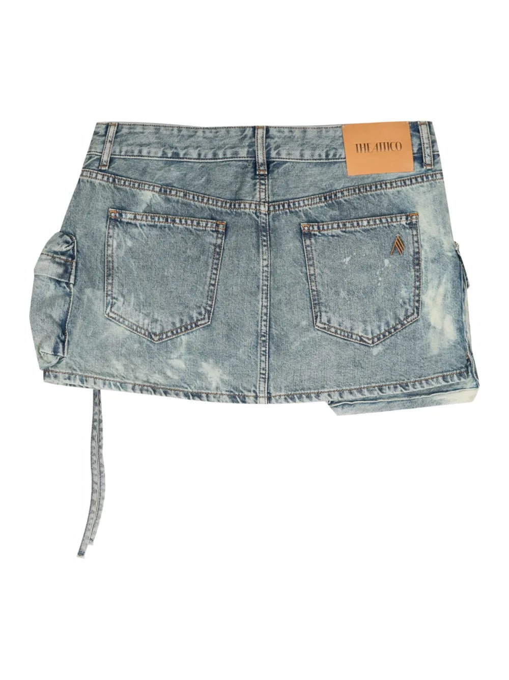 Fay Bleach-Wash Mini Skirt