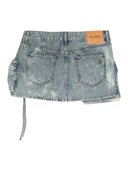 Fay Bleach-Wash Mini Skirt