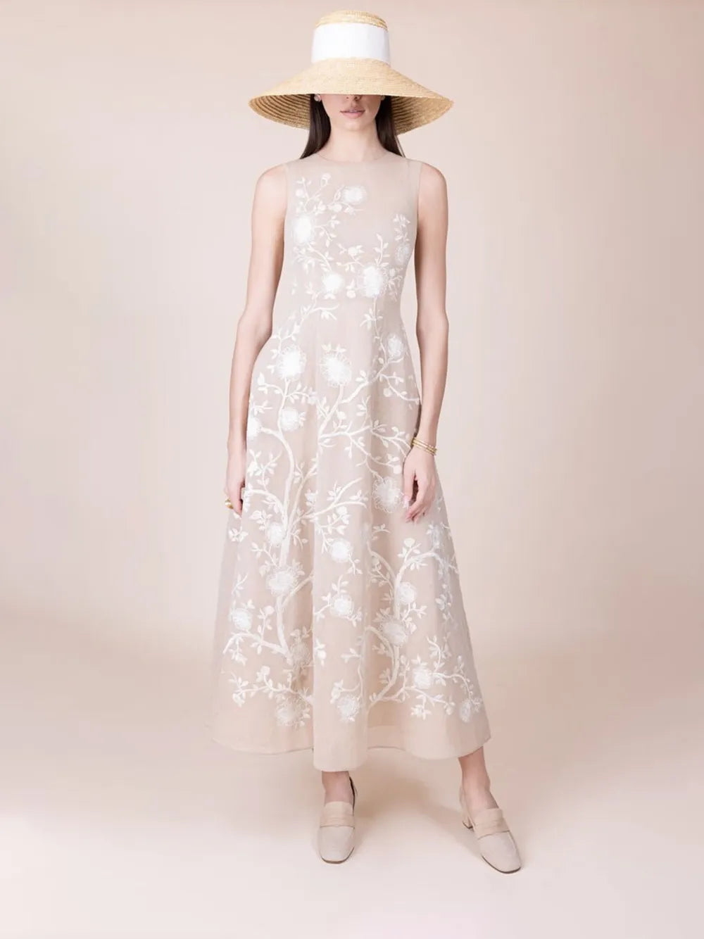 Eloise Floral-Embroidered Dress
