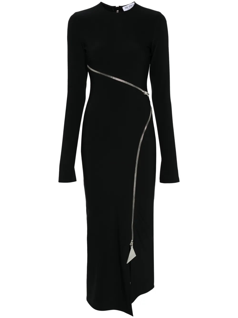Zip-Detail Midi Dress