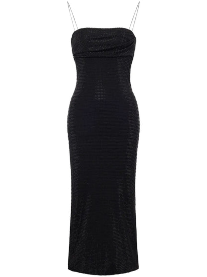 Crystal-Embellished Midi Dress