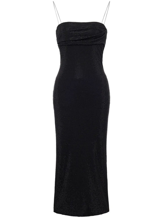 Crystal-Embellished Midi Dress