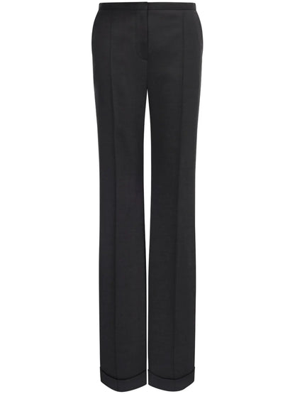 Pintucked Straight-Leg Trousers