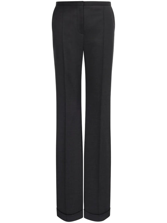 Pintucked Straight-Leg Trousers