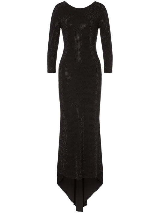 Rhinestone-Embellished Maxi Dress