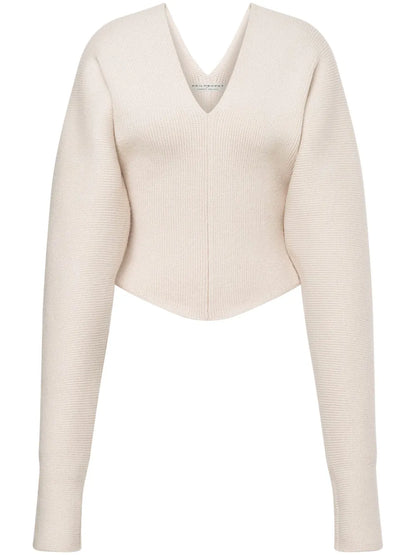 V-Neck Cropped Jumper