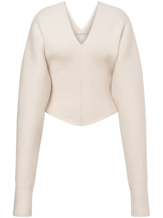 V-Neck Cropped Jumper