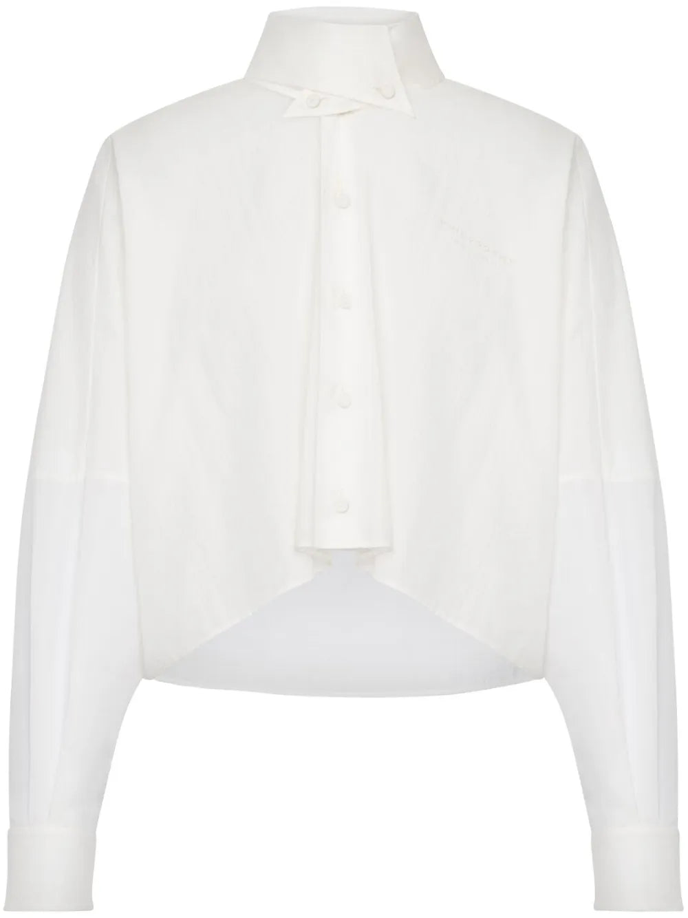 Button-Down Collar Cropped Shirt
