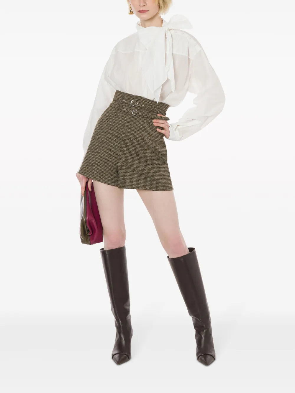 Pussy-Bow Collar Poplin Blouse