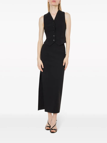 Open-Back Buttoned Vest