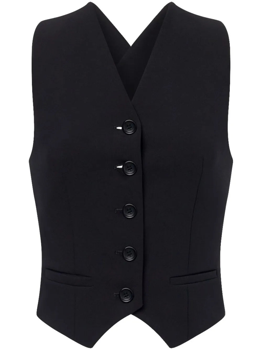 Open-Back Buttoned Vest