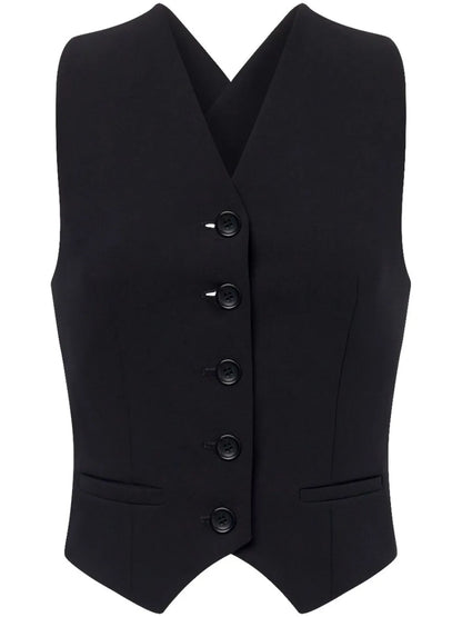 Open-Back Buttoned Vest