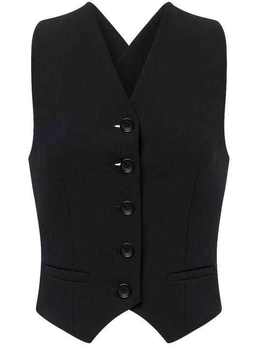 Open-Back Buttoned Vest