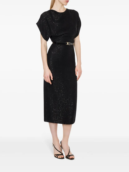 Sequinned Knitted Midi Dress