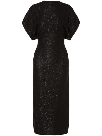 Sequinned Knitted Midi Dress