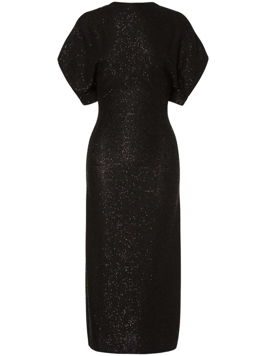 Sequinned Knitted Midi Dress