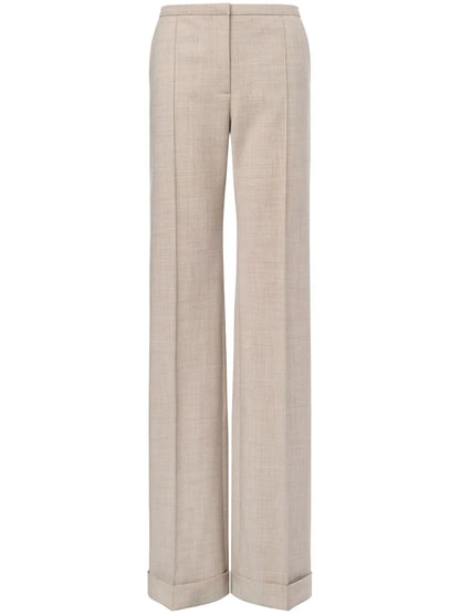 Pintucked Straight-Leg Trousers