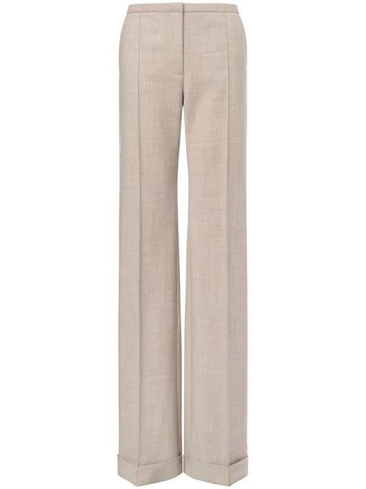 Pintucked Straight-Leg Trousers