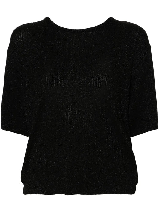 Twisted Ribbed-Knit T-Shirt