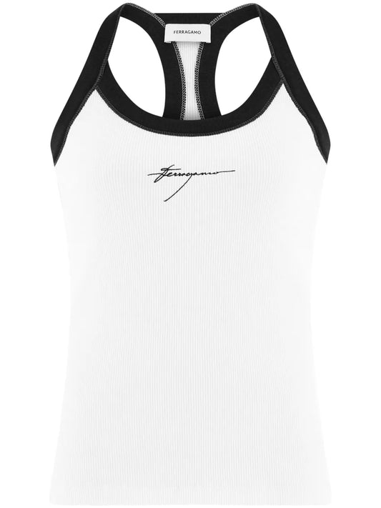 Logo-Embroidered Cotton Tank Top