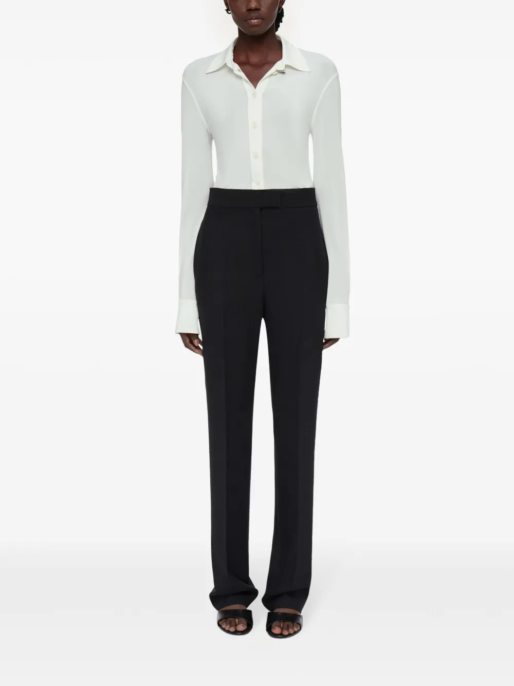 High-Rise Tapered-Leg Trousers
