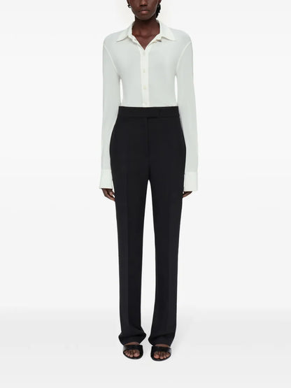 High-Rise Tapered-Leg Trousers