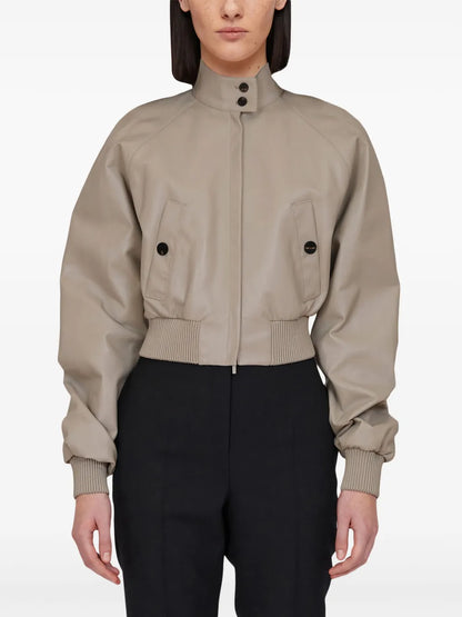 Cropped Nappa Bomber Jacket