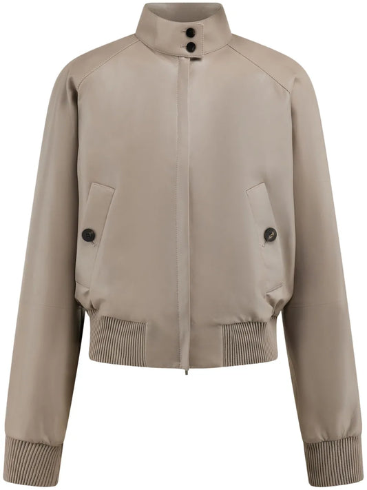 Cropped Nappa Bomber Jacket