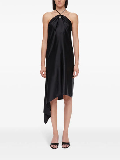 Asymmetric Satin Dress