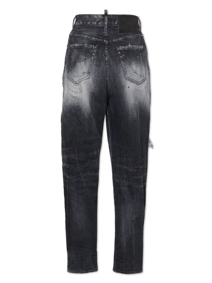 Distressed Straight-Leg Jeans