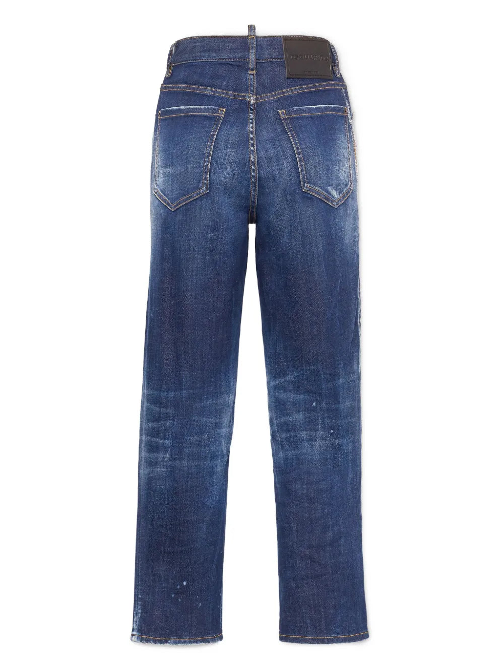 Distressed Straight-Leg Jeans