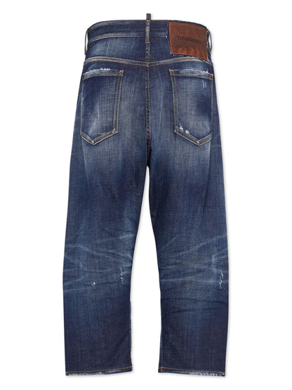 Bleached-Wash Cropped Jeans