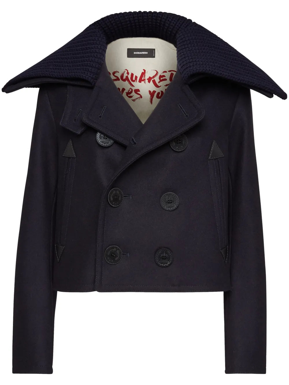 Double-Breasted Cropped Peacoat