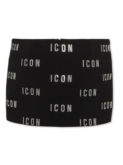 Crystal-Logo Mini Skirt
