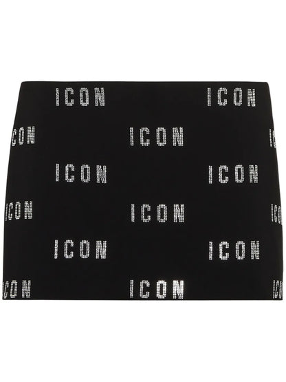 Crystal-Logo Mini Skirt