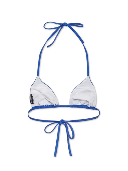 Logo-Print Halterneck Bikini Top